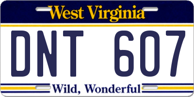WV license plate DNT607