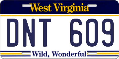 WV license plate DNT609