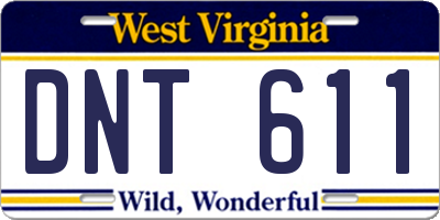WV license plate DNT611