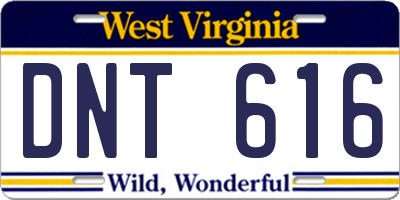 WV license plate DNT616