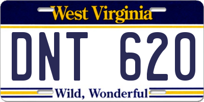 WV license plate DNT620