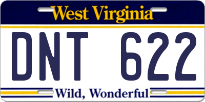 WV license plate DNT622