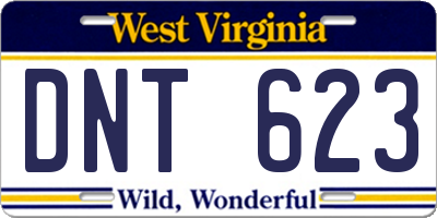 WV license plate DNT623