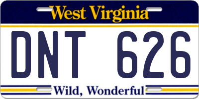 WV license plate DNT626