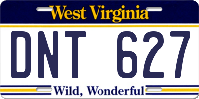 WV license plate DNT627