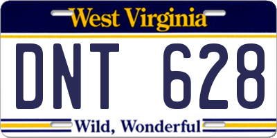 WV license plate DNT628