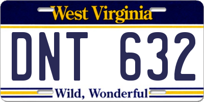 WV license plate DNT632