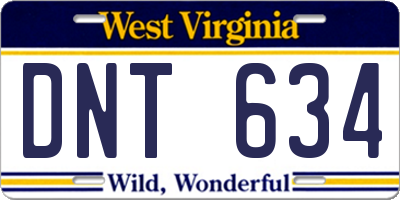 WV license plate DNT634