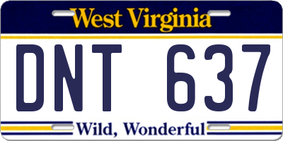 WV license plate DNT637