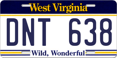 WV license plate DNT638