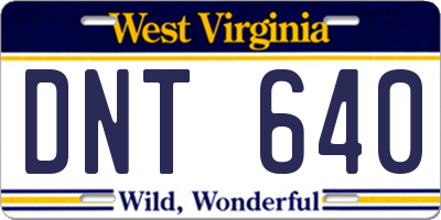 WV license plate DNT640