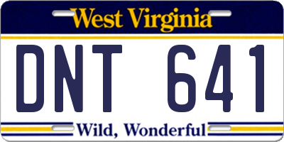 WV license plate DNT641