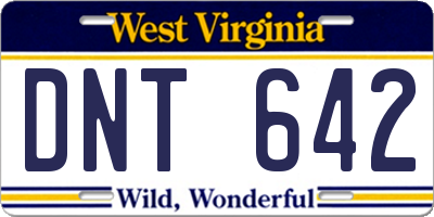 WV license plate DNT642