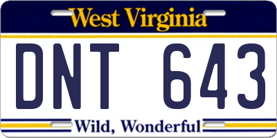 WV license plate DNT643