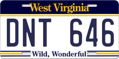 WV license plate DNT646