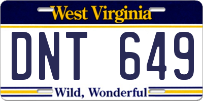 WV license plate DNT649