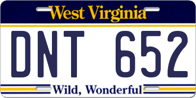 WV license plate DNT652