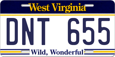 WV license plate DNT655