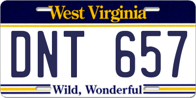 WV license plate DNT657