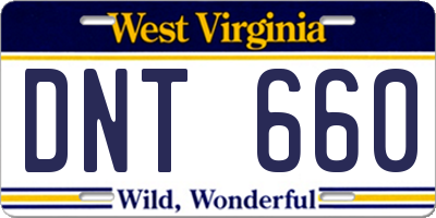 WV license plate DNT660