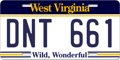 WV license plate DNT661
