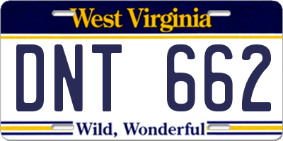WV license plate DNT662