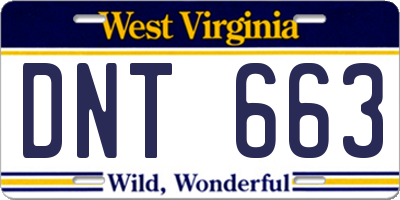 WV license plate DNT663