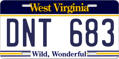 WV license plate DNT683