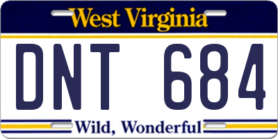 WV license plate DNT684