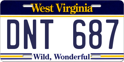 WV license plate DNT687