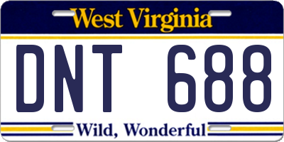 WV license plate DNT688