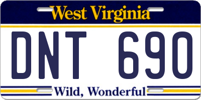WV license plate DNT690