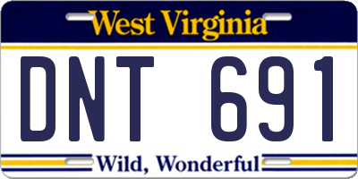 WV license plate DNT691
