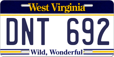 WV license plate DNT692