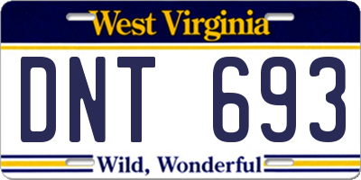 WV license plate DNT693