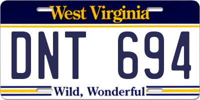 WV license plate DNT694