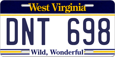 WV license plate DNT698