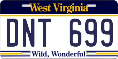WV license plate DNT699