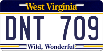 WV license plate DNT709