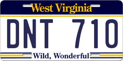 WV license plate DNT710