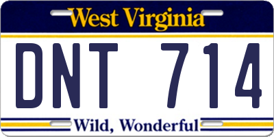 WV license plate DNT714