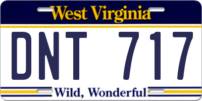 WV license plate DNT717
