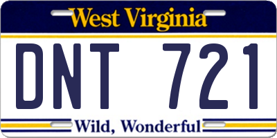 WV license plate DNT721