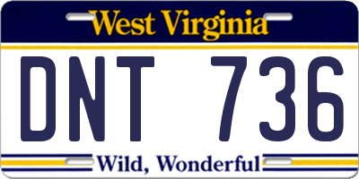 WV license plate DNT736