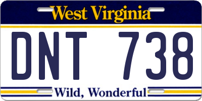 WV license plate DNT738