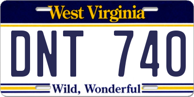 WV license plate DNT740
