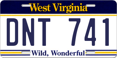 WV license plate DNT741