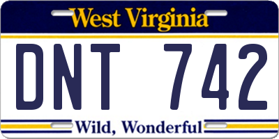 WV license plate DNT742