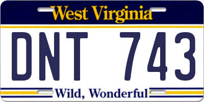 WV license plate DNT743
