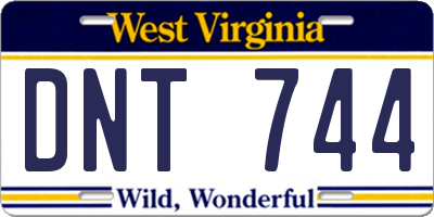 WV license plate DNT744